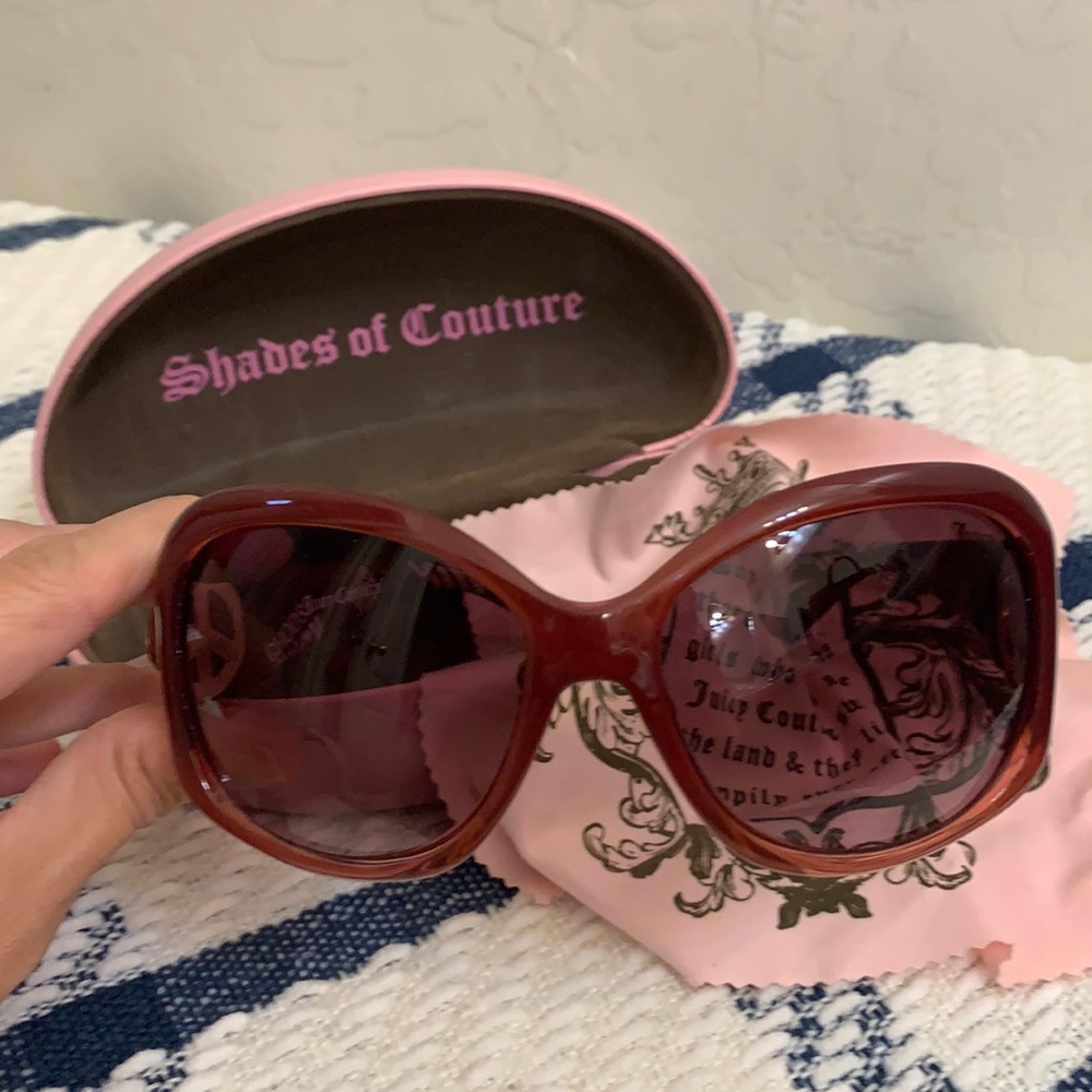 Juicy Couture Burgundy Sunglasses w/case and cloth